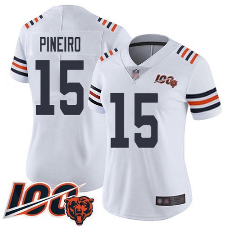 Nike Bears #15 Eddy Pineiro White Alternate Women's Stitched NFL Vapor Untouchable Limited 100th Season Jersey