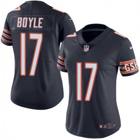 Nike Bears #17 Tim Boyle Navy Blue Team Color Women's Stitched NFL Vapor Untouchable Limited Jersey