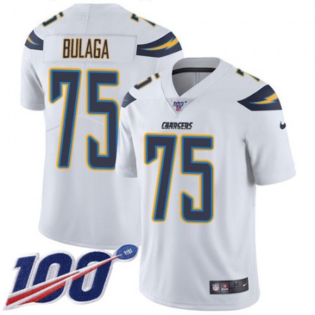 Nike Chargers #75 Bryan Bulaga White Youth Stitched NFL 100th Season Vapor Untouchable Limited Jersey