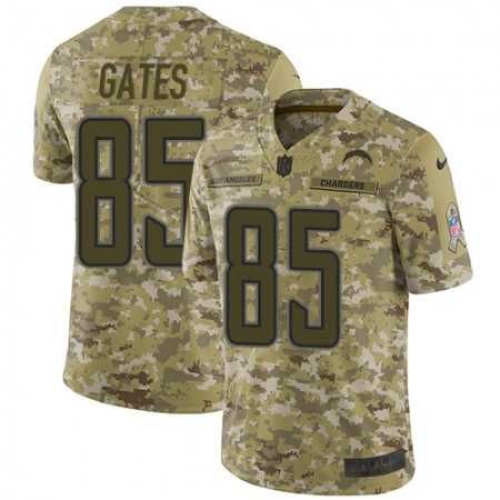 Nike Chargers #85 Antonio Gates Camo Youth Stitched NFL Limited 2018 Salute to Service Jersey