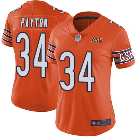 Nike Bears #34 Walter Payton Orange Women's Stitched NFL Limited Rush 100th Season Jersey