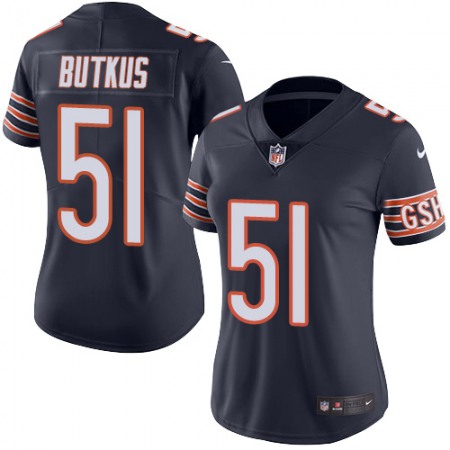 Nike Bears #51 Dick Butkus Navy Blue Team Color Women's Stitched NFL Vapor Untouchable Limited Jersey