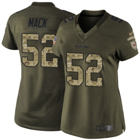 Nike Bears #52 Khalil Mack Green Women's Stitched NFL Limited 2015 Salute to Service Jersey