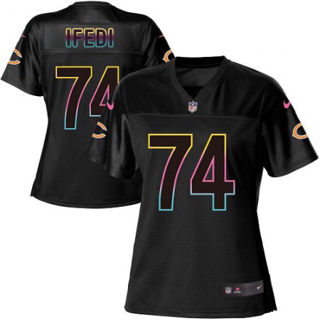 Nike Bears #74 Germain Ifedi Black Women's NFL Fashion Game Jersey