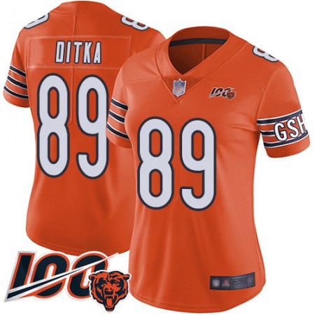 Nike Bears #89 Mike Ditka Orange Women's Stitched NFL Limited Rush 100th Season Jersey