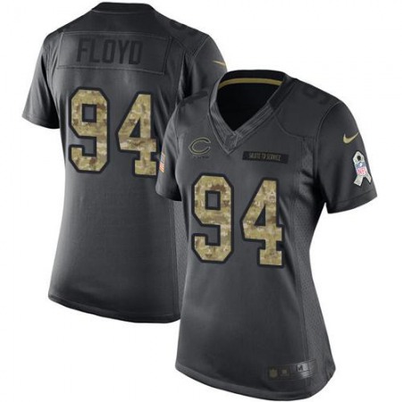 Nike Bears #94 Leonard Floyd Black Women's Stitched NFL Limited 2016 Salute to Service Jersey