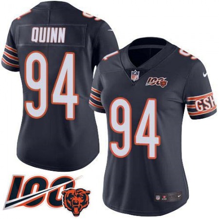 Nike Bears #94 Robert Quinn Navy Blue Team Color Women's Stitched NFL 100th Season Vapor Untouchable Limited Jersey