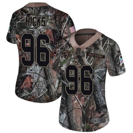 Nike Bears #96 Akiem Hicks Camo Women's Stitched NFL Limited Rush Realtree Jersey