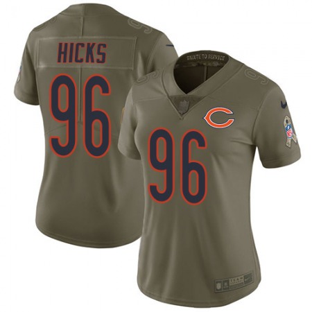 Nike Bears #96 Akiem Hicks Olive Women's Stitched NFL Limited 2017 Salute to Service Jersey