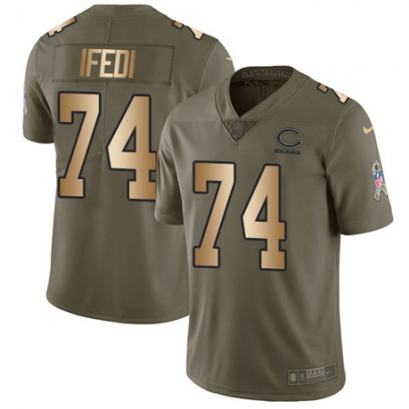 Nike Bears #74 Germain Ifedi Olive/Gold Youth Stitched NFL Limited 2017 Salute To Service Jersey