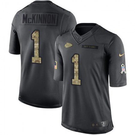 Nike Chiefs #1 Jerick McKinnon Black Youth Stitched NFL Limited 2016 Salute to Service Jersey