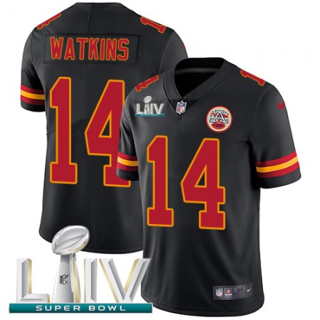 Nike Chiefs #14 Sammy Watkins Black Super Bowl LIV 2020 Youth Stitched NFL Limited Rush Jersey