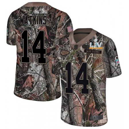 Nike Chiefs #14 Sammy Watkins Camo Youth Super Bowl LV Bound Stitched NFL Limited Rush Realtree Jersey