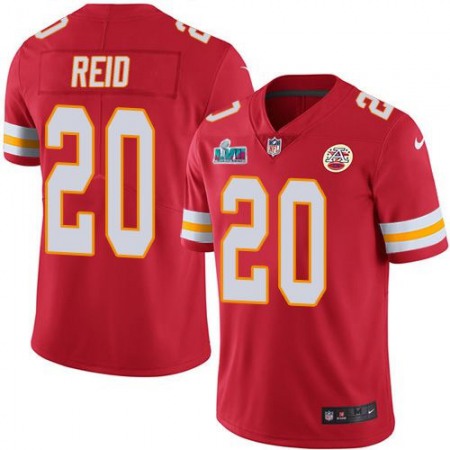 Nike Chiefs #20 Justin Reid Red Team Color Super Bowl LVII Patch Youth Stitched NFL Vapor Untouchable Limited Jersey