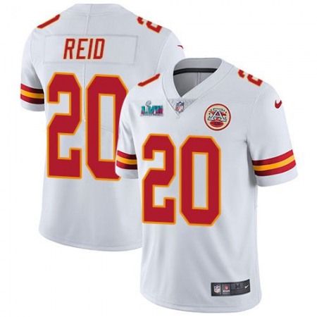 Nike Chiefs #20 Justin Reid White Super Bowl LVII Patch Youth Stitched NFL Vapor Untouchable Limited Jersey