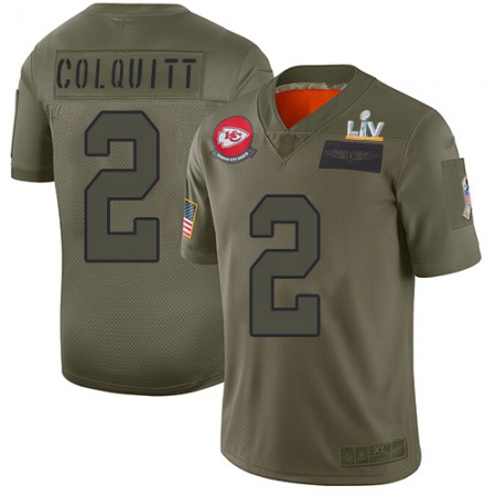 Nike Chiefs #2 Dustin Colquitt Camo Youth Super Bowl LV Bound Stitched NFL Limited 2019 Salute To Service Jersey