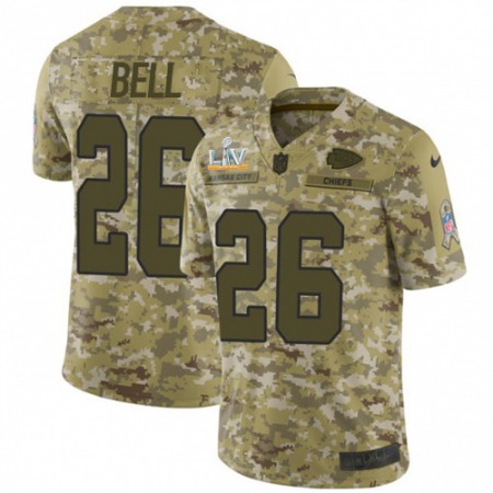 Nike Chiefs #26 Le'Veon Bell Camo Youth Super Bowl LV Bound Stitched NFL Limited 2018 Salute To Service Jersey