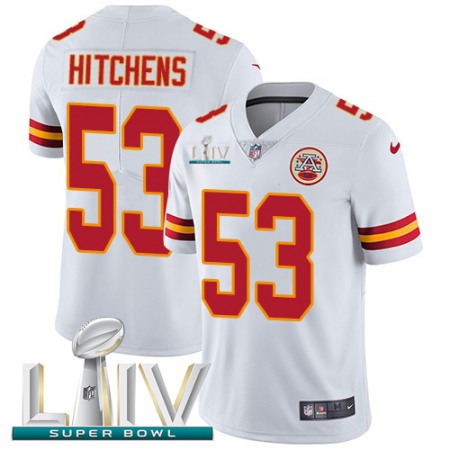 Nike Chiefs #53 Anthony Hitchens White Super Bowl LIV 2020 Youth Stitched NFL Vapor Untouchable Limited Jersey