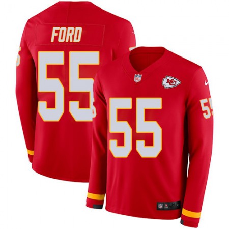 Nike Chiefs #55 Dee Ford Red Team Color Youth Stitched NFL Limited Therma Long Sleeve Jersey