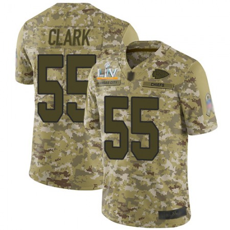 Nike Chiefs #55 Frank Clark Camo Youth Super Bowl LV Bound Stitched NFL Limited 2018 Salute To Service Jersey