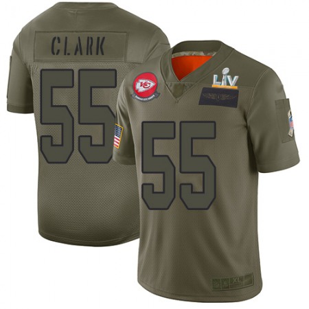 Nike Chiefs #55 Frank Clark Camo Youth Super Bowl LV Bound Stitched NFL Limited 2019 Salute To Service Jersey