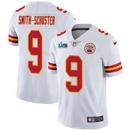 Nike Chiefs #9 JuJu Smith-Schuster White Super Bowl LVII Patch Youth Stitched NFL Vapor Untouchable Limited Jersey