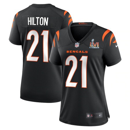 Cincinnati Bengals #21 Mike Hilton White Super Bowl LVI Patch Nike Women's Game Jersey