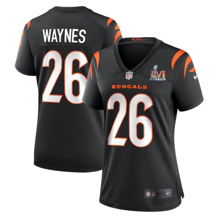 Cincinnati Bengals #26 Trae Waynes White Super Bowl LVI Patch Nike Women's Game Jersey