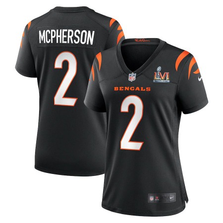 Cincinnati Bengals #2 Evan McPherson White Super Bowl LVI Patch Nike Women's Game Jersey