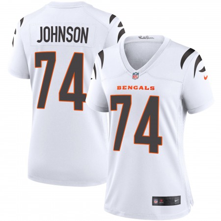 Cincinnati Bengals #74 Fred Johnson White Nike Women's Game Jersey