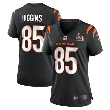 Cincinnati Bengals #85 Tee Higgins White Super Bowl LVI Patch Nike Women's Game Jersey