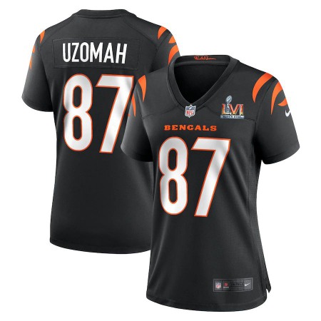 Cincinnati Bengals #87 C.J. Uzomah White Super Bowl LVI Patch Nike Women's Game Jersey