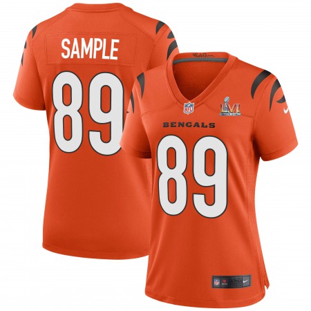 Cincinnati Bengals #89 Drew Sample Orange Super Bowl LVI Patch Nike Women's Game Jersey