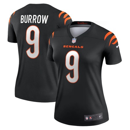 Cincinnati Bengals #9 Joe Burrow Black Nike Women's Legend Jersey