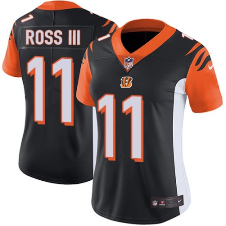 Nike Bengals #11 John Ross III Black Team Color Women's Stitched NFL Vapor Untouchable Limited Jersey