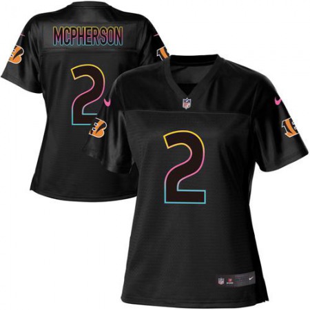 Nike Bengals #2 Evan McPherson Black Women's NFL Fashion Game Jersey