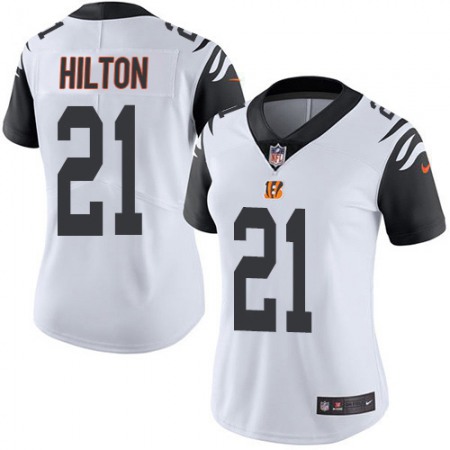 Nike Bengals #21 Mike Hilton White Women's Stitched NFL Limited Rush Jersey