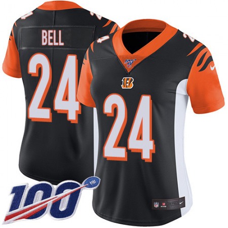 Nike Bengals #24 Vonn Bell Black Team Color Women's Stitched NFL 100th Season Vapor Untouchable Limited Jersey