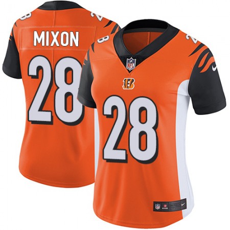 Nike Bengals #28 Joe Mixon Orange Alternate Women's Stitched NFL Vapor Untouchable Limited Jersey