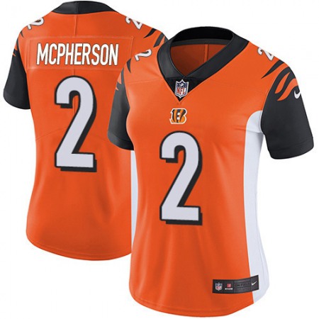 Nike Bengals #2 Evan McPherson Orange Alternate Women's Stitched NFL Vapor Untouchable Limited Jersey