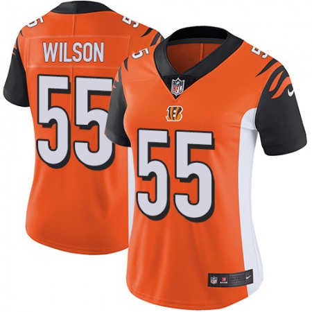 Nike Bengals #55 Logan Wilson Orange Alternate Women's Stitched NFL Vapor Untouchable Limited Jersey