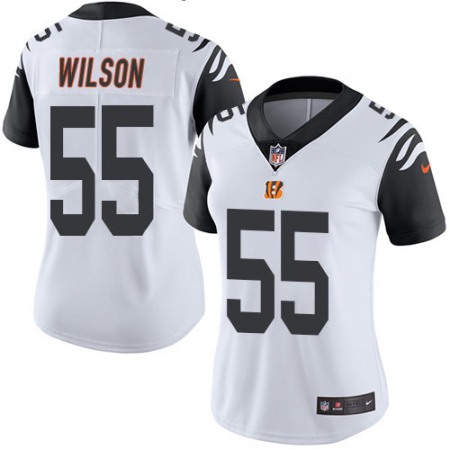 Nike Bengals #55 Logan Wilson White Women's Stitched NFL Limited Rush Jersey