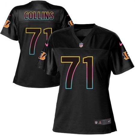 Nike Bengals #71 La'el Collins Black Women's NFL Fashion Game Jersey