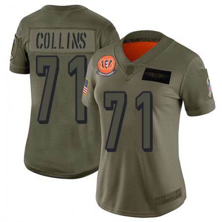 Nike Bengals #71 La'el Collins Camo Women's Stitched NFL Limited 2019 Salute To Service Jersey