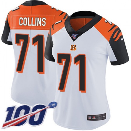 Nike Bengals #71 La'el Collins White Women's Stitched NFL 100th Season Vapor Untouchable Limited Jersey