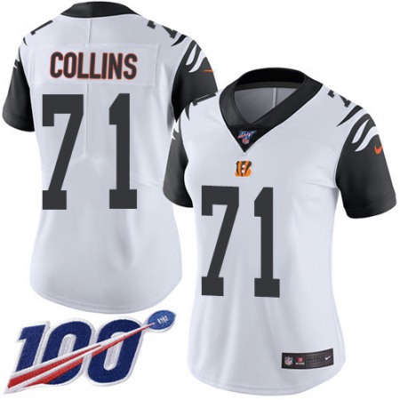 Nike Bengals #71 La'el Collins White Women's Stitched NFL Limited Rush 100th Season Jersey