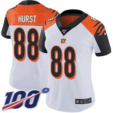 Nike Bengals #88 Hayden Hurst White Women's Stitched NFL 100th Season Vapor Untouchable Limited Jersey