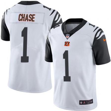 Nike Bengals #1 Ja'Marr Chase White Youth Stitched NFL Limited Rush Jersey