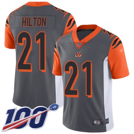 Nike Bengals #21 Mike Hilton Silver Youth Stitched NFL Limited Inverted Legend 100th Season Jersey