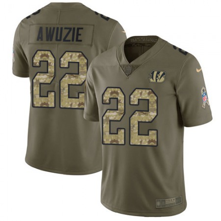 Nike Bengals #22 Chidobe Awuzie Olive/Camo Youth Stitched NFL Limited 2017 Salute To Service Jersey